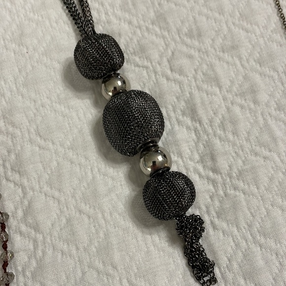 Betsy pittard necklace lot black beaded gold loop and crystal adjustable gold - Picture 3 of 9